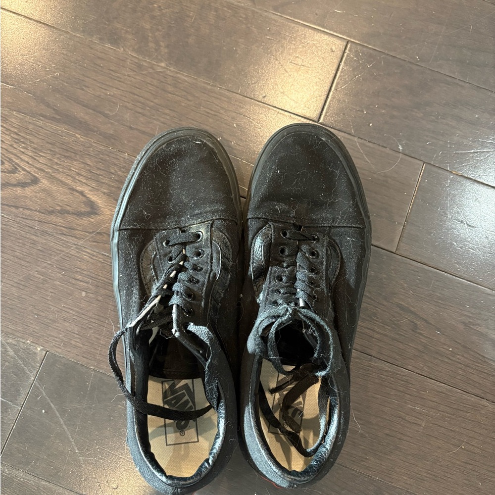 Vans Men's Black Leather Sneakers